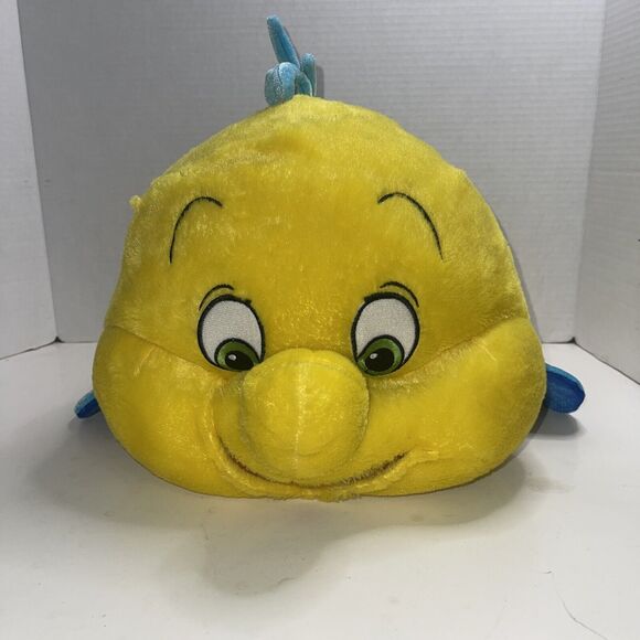Disney The Little Mermaid Flounder the Fish Plush Stuffed Toy 17” XL Toy Yellow - Picture 1 of 7